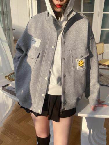 贴标廓形外套，女装，G7V7
