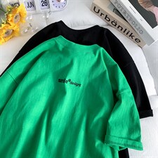主推中性风学生短袖t恤男刺绣纯棉字母宽松416B-1-DT235-P25，男装T恤，星座416B-1