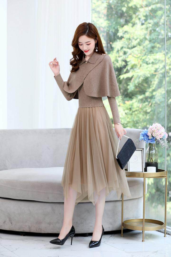 现货，秋季新款针织连衣裙，女装连衣裙，金典明美