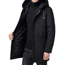 中年爸爸羽绒服加厚保暖冬装2030冬季新款中老年男装休闲连帽外套，男装羽绒服，电商B212（原钱塘6029）