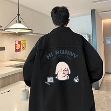 牛仔夹克男大码牛仔外套男茄克NJ77314-P60加绒款-P75，男装工装外套，电商A040