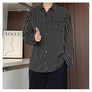 1506/QC0680/P34长袖衬衫日系港风衬衣男生夏季潮流百搭休闲外套图片
