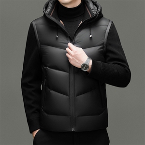 主推新款冬季短款90绒子白鸭绒羽绒服外套中年男装加厚羽绒服夹克图片