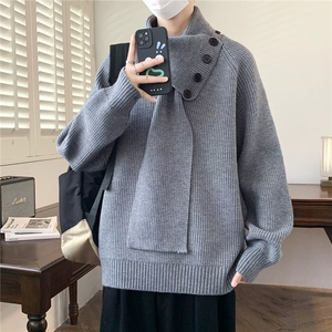 【005】加厚围巾毛衣男宽松情侣打底针织衫A079-RS307-P60图片