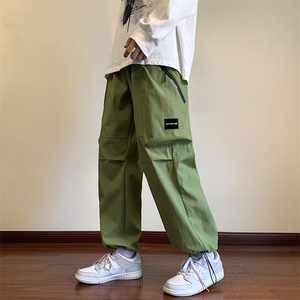 KP802 P55港风工装休闲裤男宽松直筒束脚伞兵裤图片