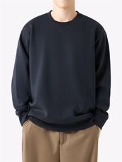 400G重磅长袖t恤男秋冬季宽松纯色白打底衫加绒卫衣X40028P65，男装T恤，电商A400（原B301）