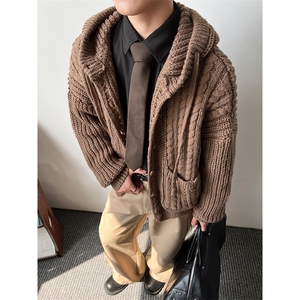 老钱风 950克超柔软北极绒针织开衫毛衣外套 W1569/特P75图片