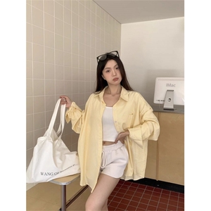 TC669-p45 Caixie复古港风条纹衬衫外套女春秋季长袖图片