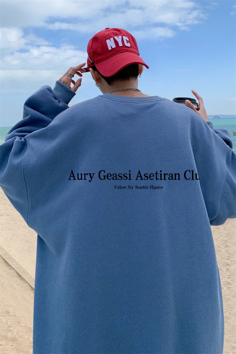 ！直播品质重磅宽松大码港风aury印花圆领卫衣WY110-特p28,男装卫衣,星座508（原C305）