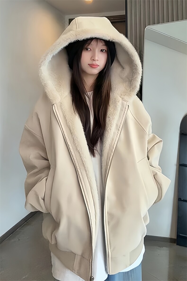 网图慎用PY242/P95座山雕座山雕加绒PU皮男女同款连帽宽松棉衣,男装棉衣,电商基地A050