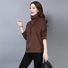 条纹潮流拼接气质时尚休闲长袖2021年秋季卫衣/绒衫，女装卫衣/绒衫，独衣靓