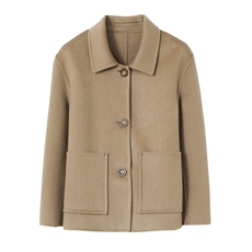 高级感双面羊绒大衣女短款2024秋冬新款羊毛呢子外套中老年妈妈装，女装双面呢大衣，悦洋羊绒