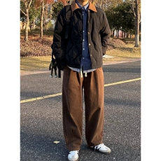 重磅宽松纯棉弯刀阔腿裤1302-7607-P65控108，男装休闲裤，星座1302