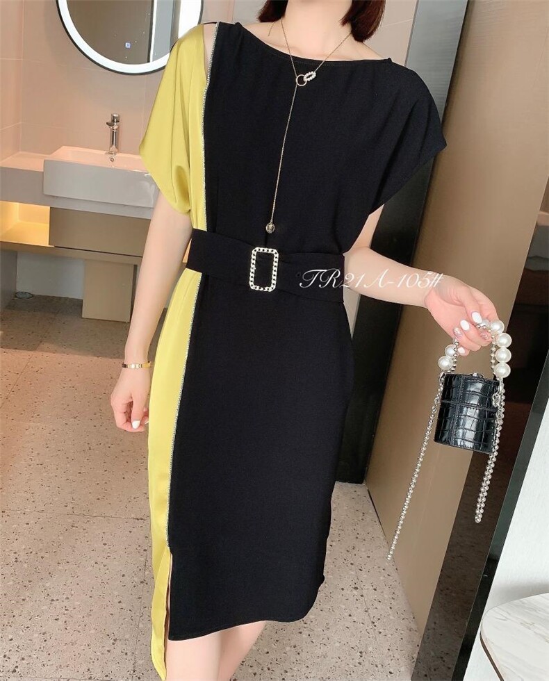 现货，拼色连衣裙，女装连衣裙，斯瑞威