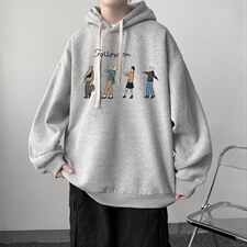 WY2043-P35纯棉连帽卫衣男大码运动帽衫宽松薄外套男，男装卫衣，电商A040