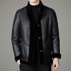 主推高端商务风雪兰貂外套男士皮毛一体双面穿皮草皮衣大衣，男装皮衣，钱塘723