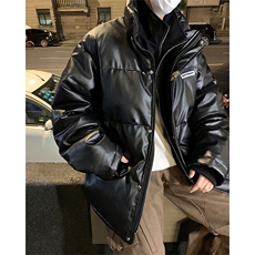 现货数据款高品质假两件PU皮棉衣美式高街外套XZ811A-MF120-P135，男装棉衣，星座811A