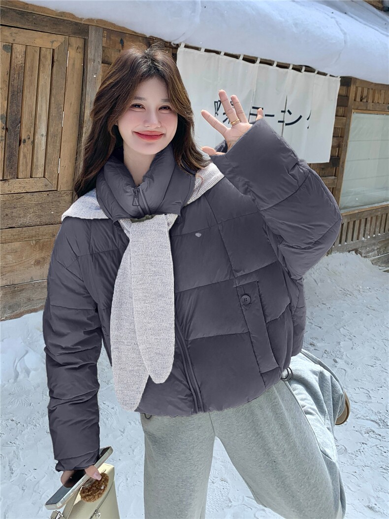 针织披肩90白鸭绒羽绒服女冬季2025新款俏皮减龄短款小个子巨好看,女装羽绒服,慧尚依恋