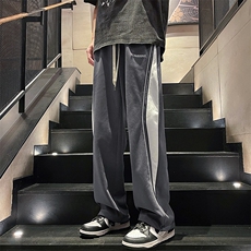 抖音直播数据款春季新款撞色拼接宽松直筒休闲裤运动裤K506-P38，男装休闲裤，星座914-3