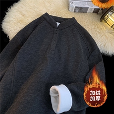 ！2025冬季男士加绒加厚保暖亨利领德绒打底衫DL2506特P30，男装T恤，电商B220