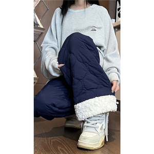 抖音品质冬季新款加厚保暖棉裤葫芦格宽松长裤B315-K877-p65控88图片
