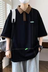 84067-P40港风polo衫短袖T恤男款夏季新款韩版纯棉潮流洋气翻领，男装T恤，电商D310B