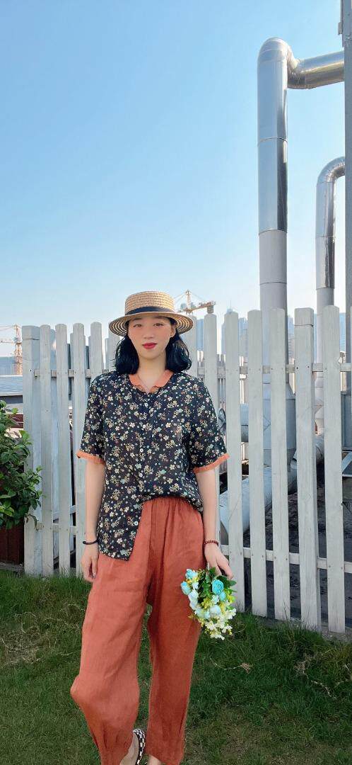 纯苎连衣裙小衫裤子裙子衬衣 时尚风 风淑女风休闲风，女装连衣裙，川哲