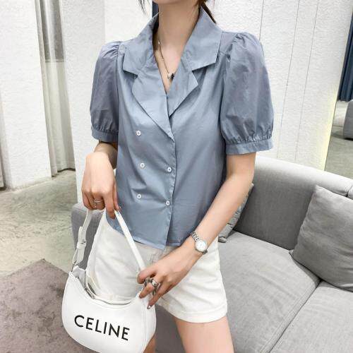 夏季西装领小衫，女装西装，戈朴