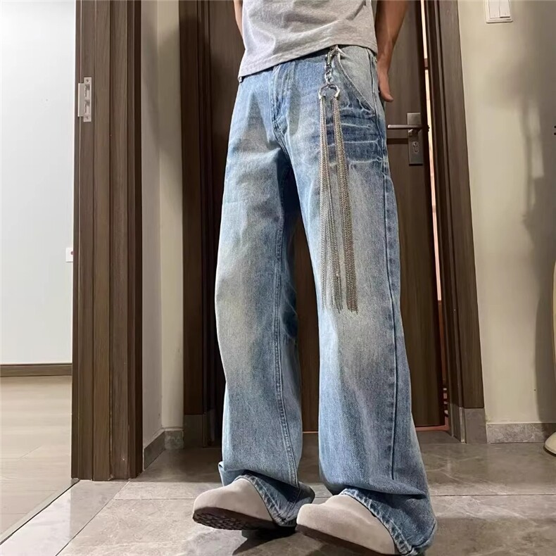 春季设计水洗牛仔裤男款美式潮流休闲百搭宽松直筒长裤LD7800-P45,男装牛仔裤,星座1008