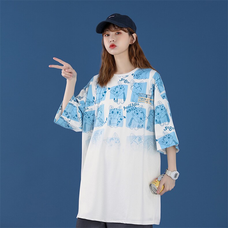 版权已注册2021夏季短袖纯棉上衣T恤女227-6-T929-P40图片