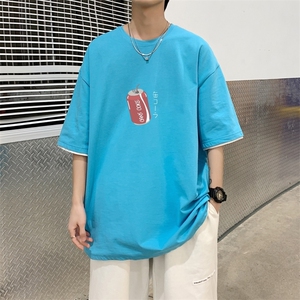 T3590P25已爆22夏新款港风短袖全棉印花大码流行头像印花T恤图片