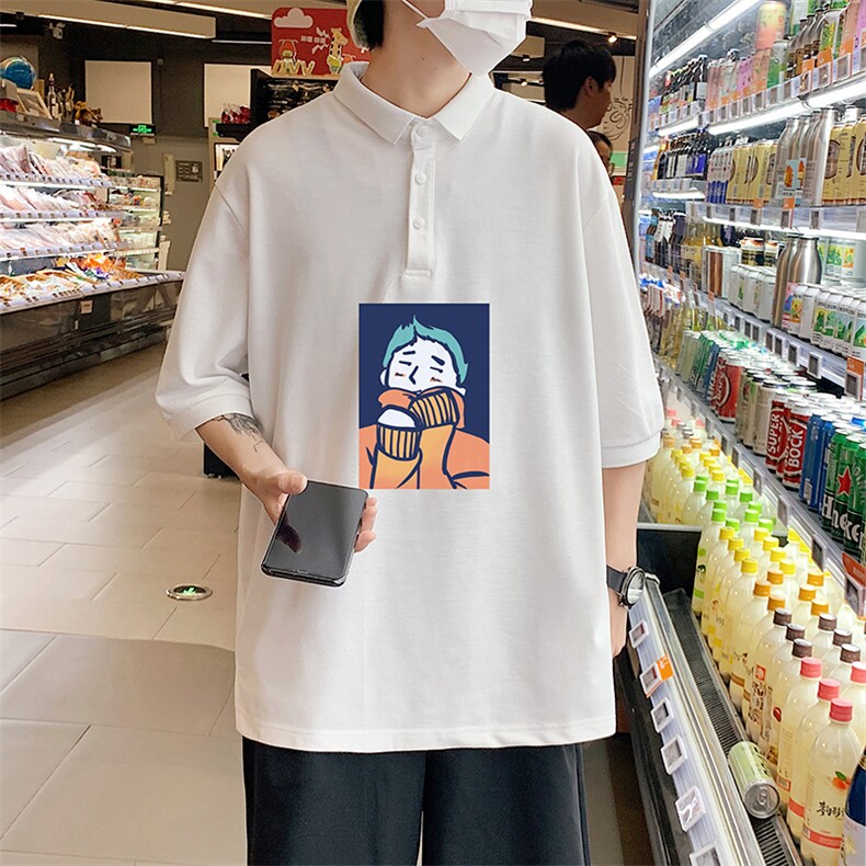 PL57042-P35翻领短袖polo衫男大码胖子半袖t恤男有领保罗衫模特,男装Polo衫,电商A040