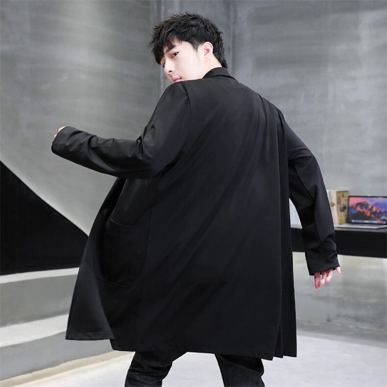 秋季风开衫披风外套长款宽松胖子肥佬加肥加大男士风衣F5801P65,男装风衣,星座1306