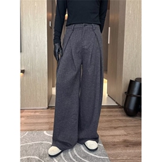 JY740-P75松阔腿裤显瘦直筒针织羊绒裤网图，男装休闲裤，星座1501-3