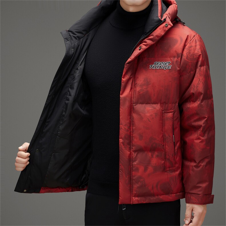 羽绒服男士秋冬季2024新款连帽短款潮流鸭绒外套休闲加厚保暖冬装,男装羽绒服,电商B212（原钱塘6029）