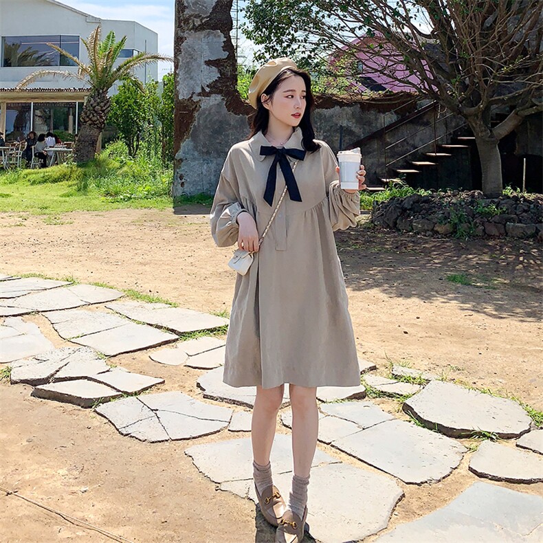 现货2021春秋中长款连衣裙女6821,女装连衣裙,浙宝256