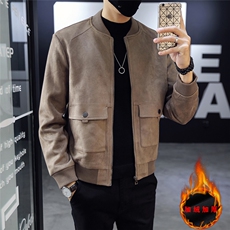 现货老996春秋店主风麂皮绒夹克男修身大码外套加绒元，男装夹克，电商A426-1(原A430-1)