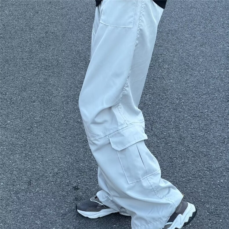 美式高街机能风多口袋工装裤潮阔腿宽松百搭休闲裤男K5681-P47,男装休闲裤,星座412-2