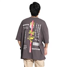 2021日系风纯棉宽松oversize落肩五分袖短t恤男女嘻哈街舞短，男装T恤，星座1712