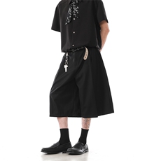 903-WK209-P65S-XXL【灰色黑色】老钱风休闲西裤短裤男!2，男装牛仔裤，星座903