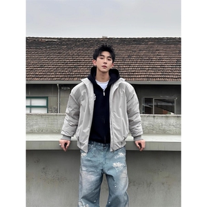 秋冬中性风保暖棉服男士cleanfit运动潮牌美式解构立领棒球服棉衣图片