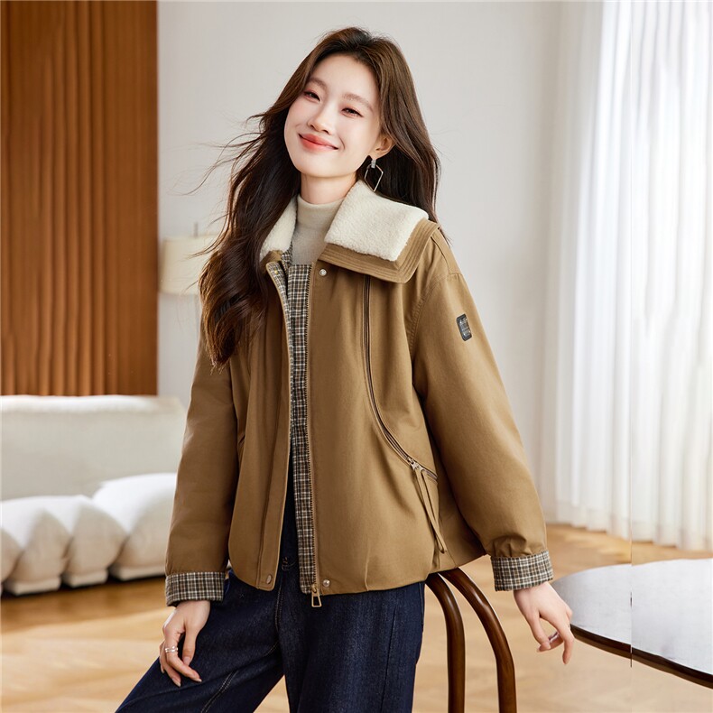 现货！2025冬季新款加绒加厚棉衣棉服女，女装棉衣/棉服，慕咨