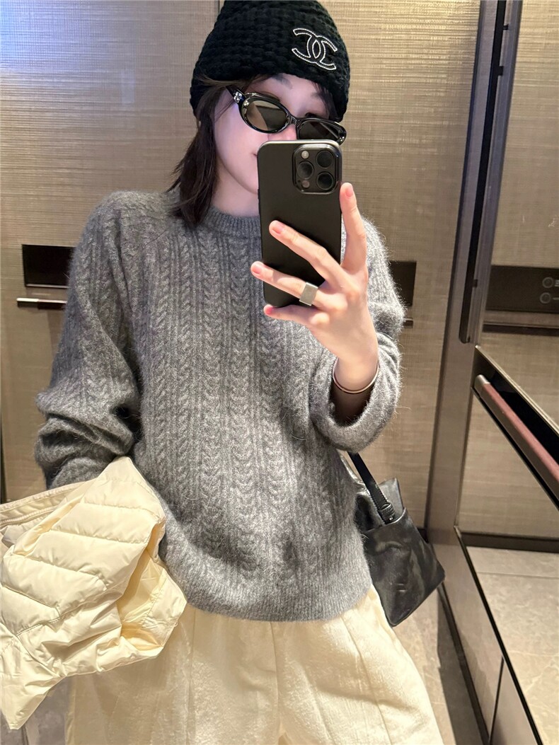 2025年秋季时尚百搭通勤简约休闲羊毛衫，女装羊毛衫，恩泰羊绒