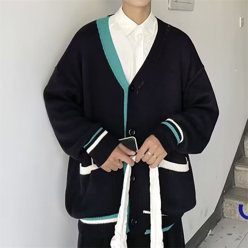 美式街头设计感圆领毛衣男慵懒风休闲针织衫M5515P50,男装针织衫/毛衣,星座1116-2