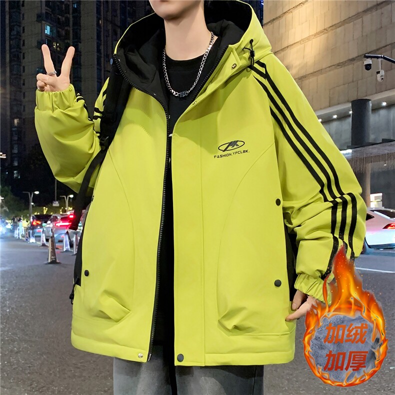 数据款秋冬季加绒加厚青少年连帽夹克男潮牌设计感外套JK8801-P75，男装夹克，星座301D(原星座1004-8）