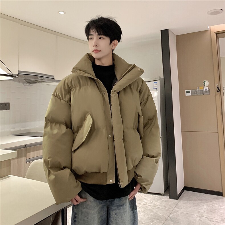 美式复古冬季加厚短款棉服高级感立领飞行服面包服外套898P108,男装棉衣,电商A458A