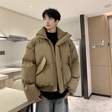 美式复古冬季加厚短款棉服高级感立领飞行服面包服外套898P108，男装棉衣，电商A458A