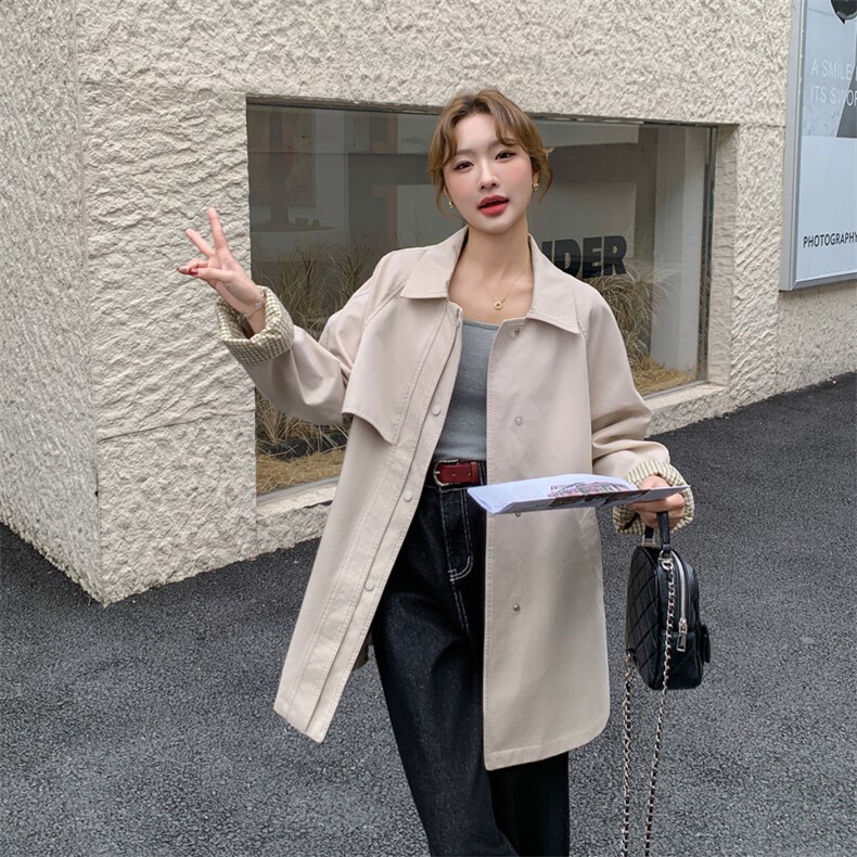 卡其色风衣外套女春秋2025年新款中长款小个子今年流行爆款大衣,女装风衣,难舍钰依