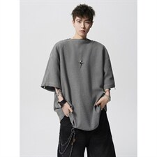 现货-原创-拉链撞色短袖可拆分T恤解构T美式T1016-1T353P43K78，男装T恤，星座1016-1（原电商B408-1）