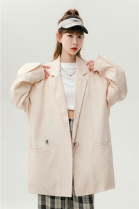 1中性风金属装饰西服女外套女港风平铺西服男外套XF7811P85控105图片